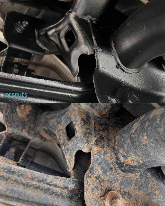 Limpieza de chasis con hielo seco en Porsche Cayenne